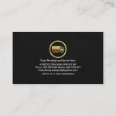 Zwart Grunge Textuur Gouden Stripe Trucker Visitekaartje (Achterkant)