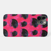 Zwart-Guinea Varkens op  roze rozen Case-Mate iPhone Case (Achterkant (horizontaal))