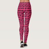 Zwart-Guinea Varkens op roze rozen Leggings (Achterkant)