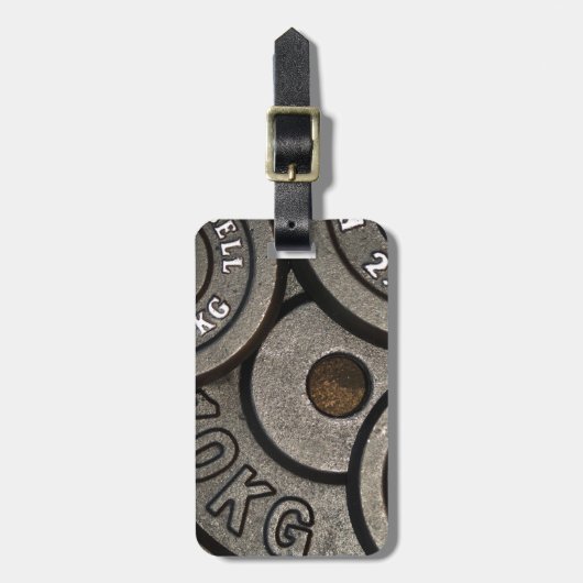 Zwart Gym Gewichten Fitness Bagagelabel (Voorkant verticaal)