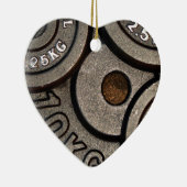 Zwart Gym Gewichten Fitness Keramisch Ornament (Rechts)