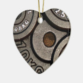 Zwart Gym Gewichten Fitness Keramisch Ornament (Links)