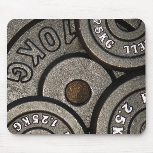 Zwart Gym Gewichten Fitness Muismat (Voorkant)