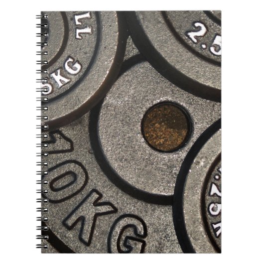 Zwart Gym Gewichten Fitness Notitieboek (Voorkant)