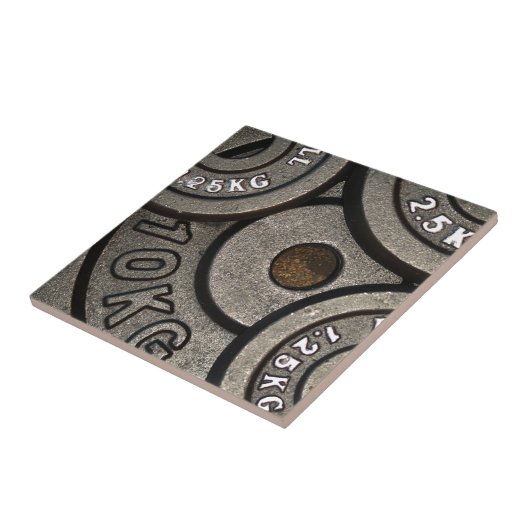 Zwart Gym Gewichten Fitness Tegeltje (Zijkant)