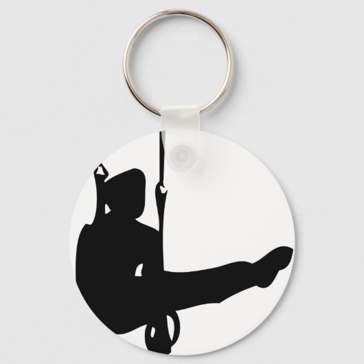 zwart gymnast-pictogram sleutelhanger (Voorkant)