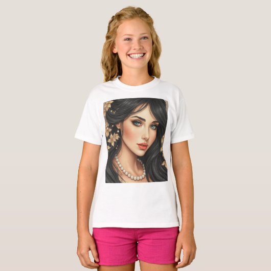 Zwart haar 11 t-shirt (Voorkant volledig)