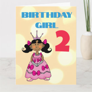 Zwart Haar 2e Verjaardag Prinses op Maat Kaart