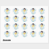 Zwart Haar Ballerina Tshirts en geschenken Ronde Sticker (Vel)