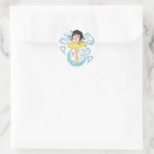 Zwart Haar Ballerina Tshirts en geschenken Ronde Sticker (Tas)