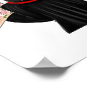 Zwart Haar Coquette Afstuderen Art Print (Hoek)