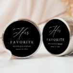 Zwart haar favoriete bruiloft ronde sticker<br><div class="desc">Zwart haar favoriete bruiloft</div>