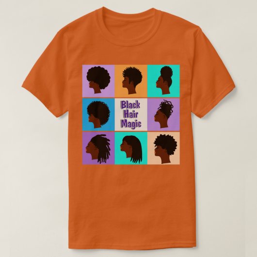 Zwart Haar Magic Afro Los Kapsels T-shirt (Design voorkant)