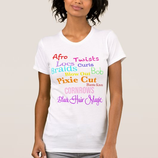 Zwart Haar Magic - Zwart Vrouwen Haar Waardering T-shirt (Voorkant)