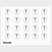 Zwart haar meisje bakker chef ronde sticker (Vel)