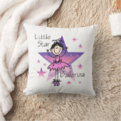 Zwart Haar Meisje Little Star Ballerina Kussen (Deken)