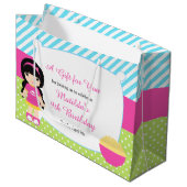 Zwart Haar Meisje Sleepover Slumber Party Verjaard Groot Cadeauzakje (Voorkant Gekanteld)