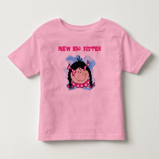 Zwart haar nieuwe grote zus kinder shirts (Voorkant)