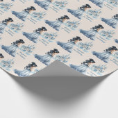 Zwart Haar Prinses en Kasteel Cadeaupapier (Hoek)