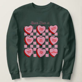 Zwart haar Valentijnskaart snoep hart sweatshirt