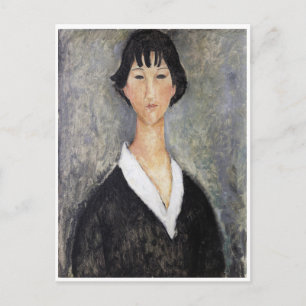 Zwart Haired Jong Meisje, Modigliani Briefkaart