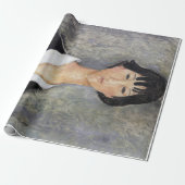Zwart Haired Jong Meisje, Modigliani Cadeaupapier (Uitgerold)