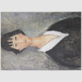 Zwart Haired Jong Meisje, Modigliani Tissuepapier (Voorkant)