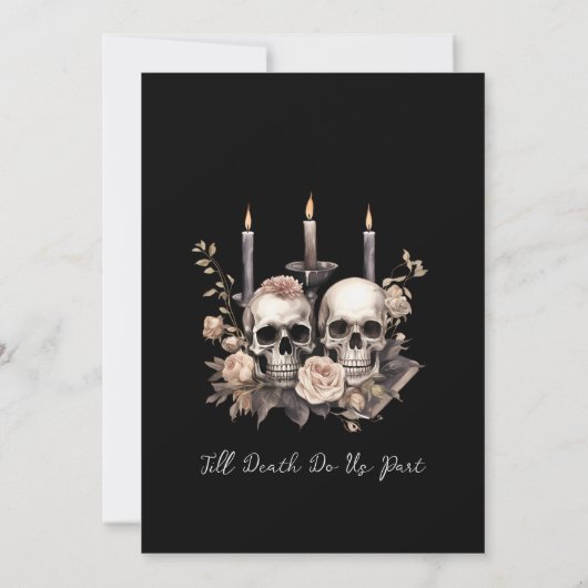 Zwart Halloween Autum Bruiloft Save The Date Kaart (Achterkant)