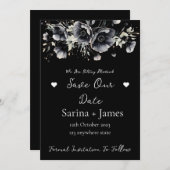 Zwart Halloween Autum Bruiloft Save The Date Kaart (Voorkant / Achterkant)