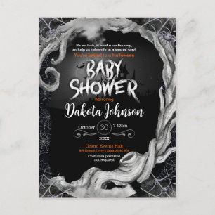 Zwart Halloween Baby shower Invitation Uitnodiging Briefkaart