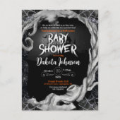 Zwart Halloween Baby shower Invitation Uitnodiging Briefkaart (Voorkant)