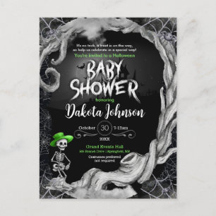 Zwart Halloween Baby shower Invitation Uitnodiging Briefkaart