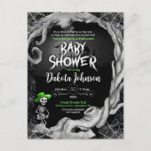 Zwart Halloween Baby shower Invitation Uitnodiging Briefkaart (Voorkant)
