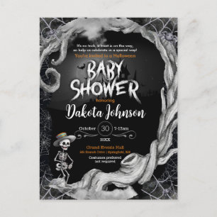 Zwart Halloween Baby shower Invitation Uitnodiging Briefkaart