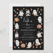 Zwart Halloween Baby shower Kaart (Voorkant)