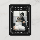 Zwart Halloween Bruiloft Website QR Code Informatiekaartje (Achterkant)