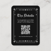 Zwart Halloween Bruiloft Website QR Code Informatiekaartje (Voorkant)