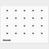 Zwart Halloween Cat Hart Sticker (Vel)