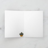 Zwart Halloween Cupcake Kaart (Binnen)