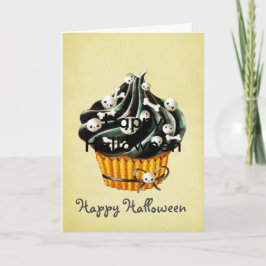 Zwart Halloween Cupcake Kaart