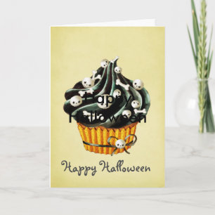 Zwart Halloween Cupcake Kaart