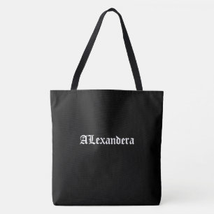 Zwart Halloween gepersonaliseerd Tote Bag