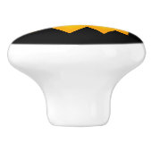 Zwart Halloween Gloeiende Jack op Lantaarn Pompoen Keramische Knop (Zijkant)