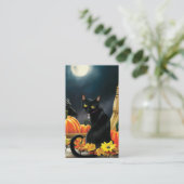 Zwart Halloween Kaart Visitekaartje (Staand voorkant)