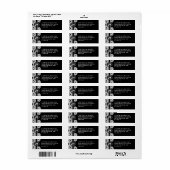 Zwart Halloween Kant Skeletten Trouwadres Etiket (Full Sheet)