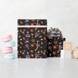Zwart | Halloween Kleine Heks Cadeaupapier
