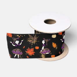 Zwart | Halloween Kleine Heks Satijnen Lint