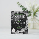 Zwart Halloween Kostuum Party Uitnodiging (Staand voorkant)