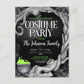 Zwart Halloween Kostuum Party Uitnodiging (Voorkant)