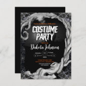 Zwart Halloween Kostuum Party Uitnodiging (Voorkant / Achterkant)